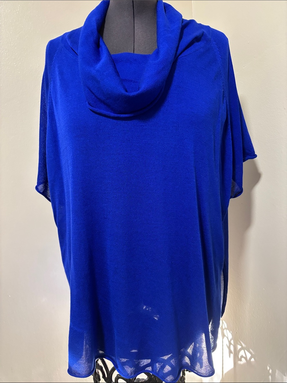 LOFT Cowl Neck Tunic in Electric Blue
